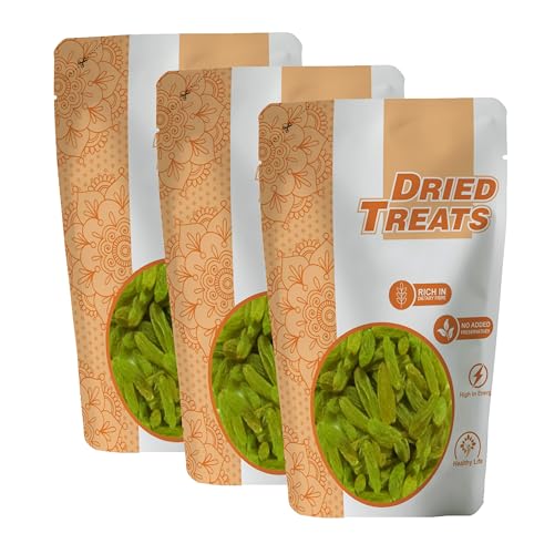Image of Dried Treats Dried Fruits Nuts And Seeds (Green Raisins /Kishmish, 750G (3X250Gm))