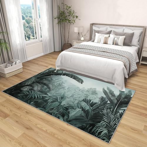 Tapis jungle ancienne antidérapant et poil ras doux lavable 240x300