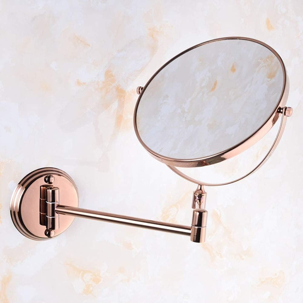 Plantex Premium Brass Magnifying Mirror/Dual Side Swivel Zoom Mirror with 5x/1x Magnification/Vanity Mirror for Bathroom (8 Inches-Rose Gold/Wall Mount) — Amazon image 7