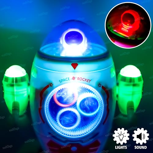 Image of Zest 4 Toyz Musical Toy for Kids Space Rocket Dancing Robot | Lights & Music | Amazing Sound | Moving Gears | 360 Degree Rotation Toys for Kids Boys Girls Children - Orange