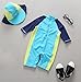 Toddler Baby Boy Summer Long Sleeve One Piece Rash Guard Swimsuit Sun Protection Blue