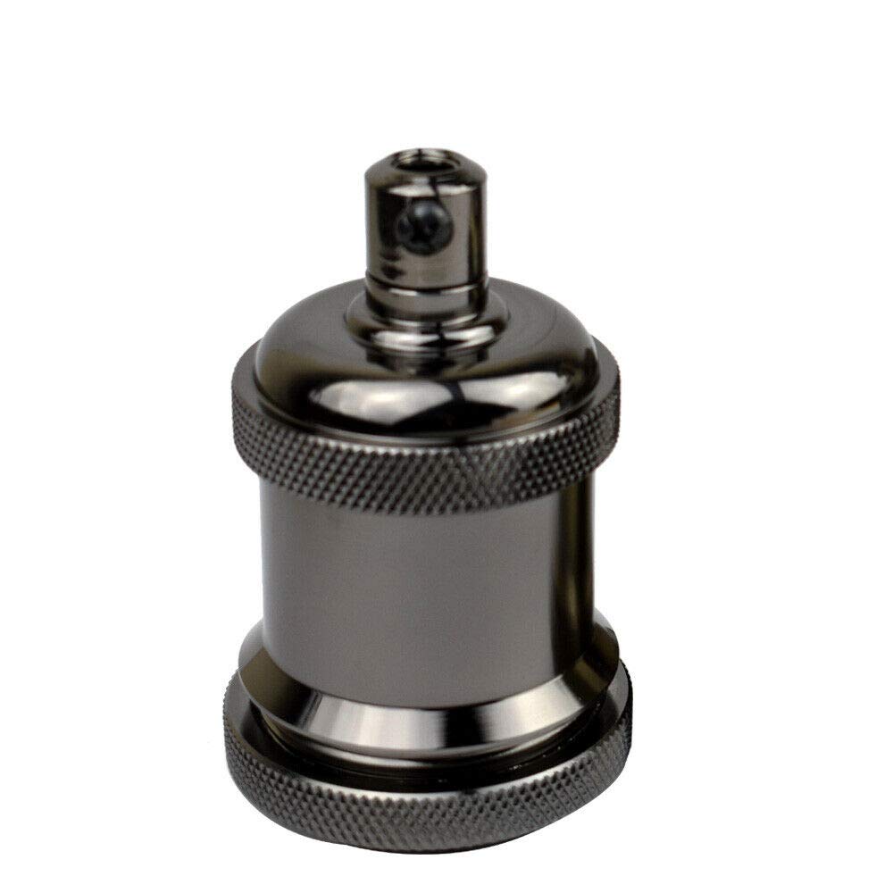 LEDSone E27 Vintage Solid Bulb Socket Ceramics Lamp Holder Edison Screw Light Bulb Socket Adapter Ideal for Vintage Edison Filament Bulbs Antique metal