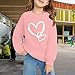 Girls Oversized Sweatshirt Heart Love Preppy Sweatshirts Fall Winter Long Sleeve Teen Girl Cute Fashion Clothes Pink 3-4 Years