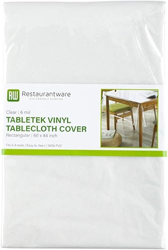 Restaurantware -Table Tek - Protector de mesa de 84 x 60 pulgadas, 1 protector rectangular de PVC - 6 mil de grosor, impermeable, cubierta de