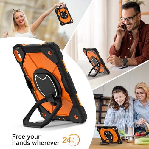 Coque iPad 12e robuste orange anti-chute protège contre les chocs