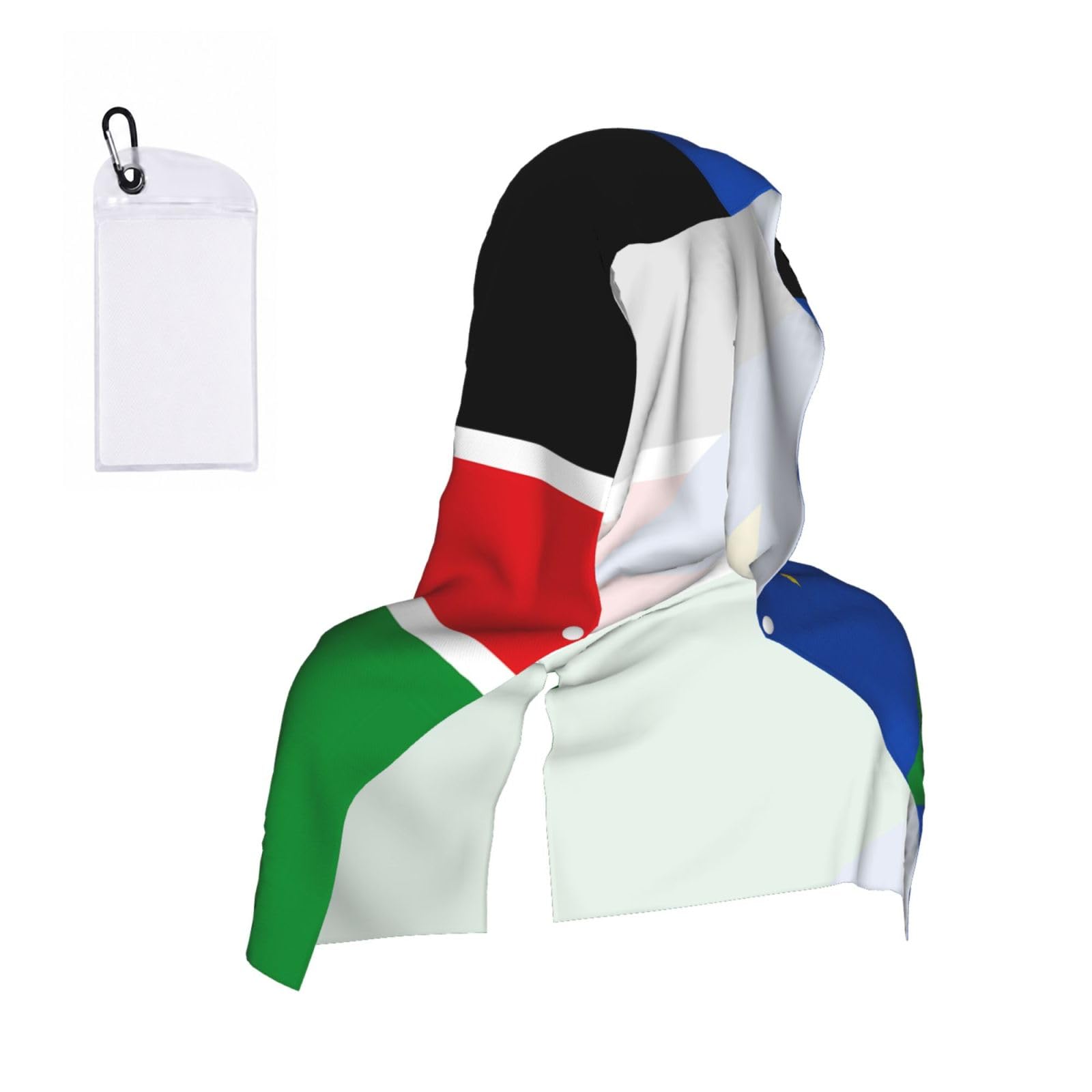CNTDBU Flag of South Sudan Cooling Towel Hooded-Instant Chill Neck Cover for Sports, UV Cooling Rag for Running Gym