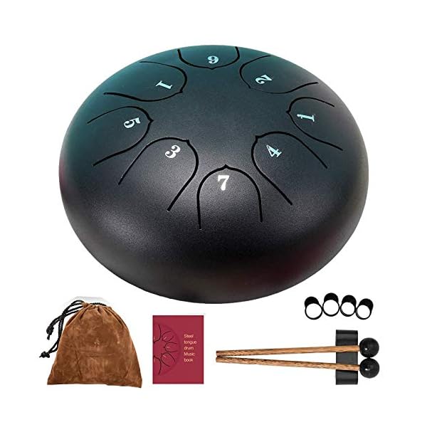 Tongue-Drum-Upgraded-Steel-Tongue-Drum-8-Notes-6-Inch-Professional-Steel-Drum-C-Key-Worry-Free-Drum-Black-for-Beginner-Adult-Kids