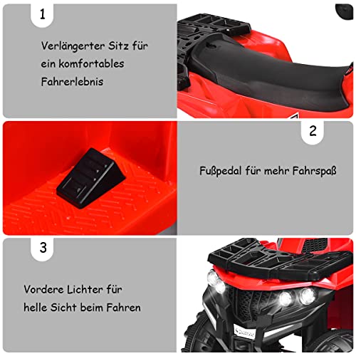 COSTWAY 6V Elektro Kinderquad mit Scheinwerfern, Mini Elektroquad mit Musik, MP3, USB und AUX, Kinderauto 3 km/h… – Bild 6