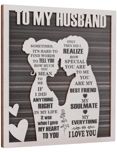 To My Husband Plaque Romantic Fathers Day Dad Gift from Wife Sentimental Wood Sign for Anniversary Birthday Valentines Day or Just Because Rustic Love Keepsake for Him