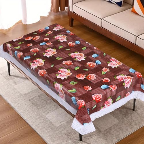 Image of Dakshya Industries PVC Waterproof Center Table Cover 40 x 60 Inch | Rectangle Coffee Table Cover | Spill Proof Oil Resistant Dustproof Heat Resistant Wipe Clean