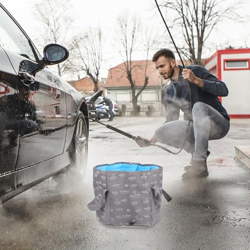 Cubo plegable para lavado de pies 25l portátil gris miniatura 5