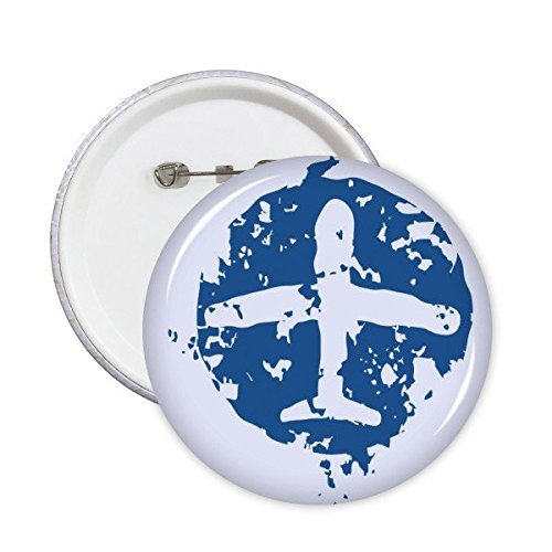 Badge rond bleu symbole de la paix pour customiser les vêtements XL 5pcs