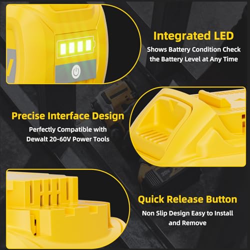 Image of 9.0Ah Replacement for Dewalt 20V 60V Flexvolt Max Battery 1Pack Compatible with DCB609 DCB606 DCB612 DCB200 DCB201 DCB203 DCB204 DCB206 DCB207 DCB209 Cordless Power Tools