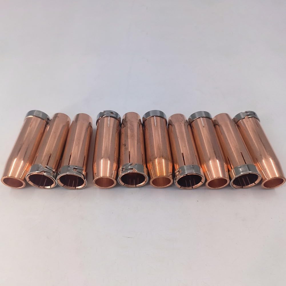 145.0132 Dysza gazowa do palnika spawalniczego, stożkowa konstrukcja 14 x 24 mm, długość 76 mm, 10 sztuk, kompatybilna ze sprzętem spawalniczym MIG TIG