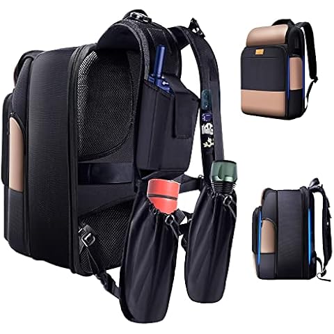Slim & Expandable 15.6 inch Versatile Travel Laptop Backpack with Patented Foldable Shoulder Pockets and USB, Anti-Theft Business Backpack for School/Work/Hiking/Camping for Men Women,Black Cover