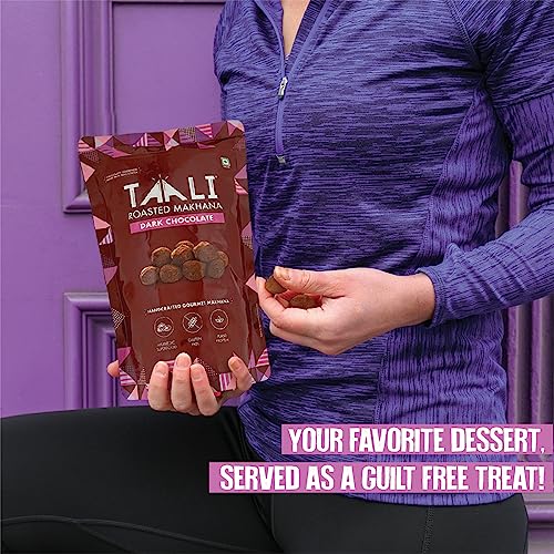 Image of Taali Roasted Makhana | 75 gm (Pack of 3) | Dark Chocolate | 100% Vegatarian | Gluten Free, No Cholesterol, No Trans-Fat