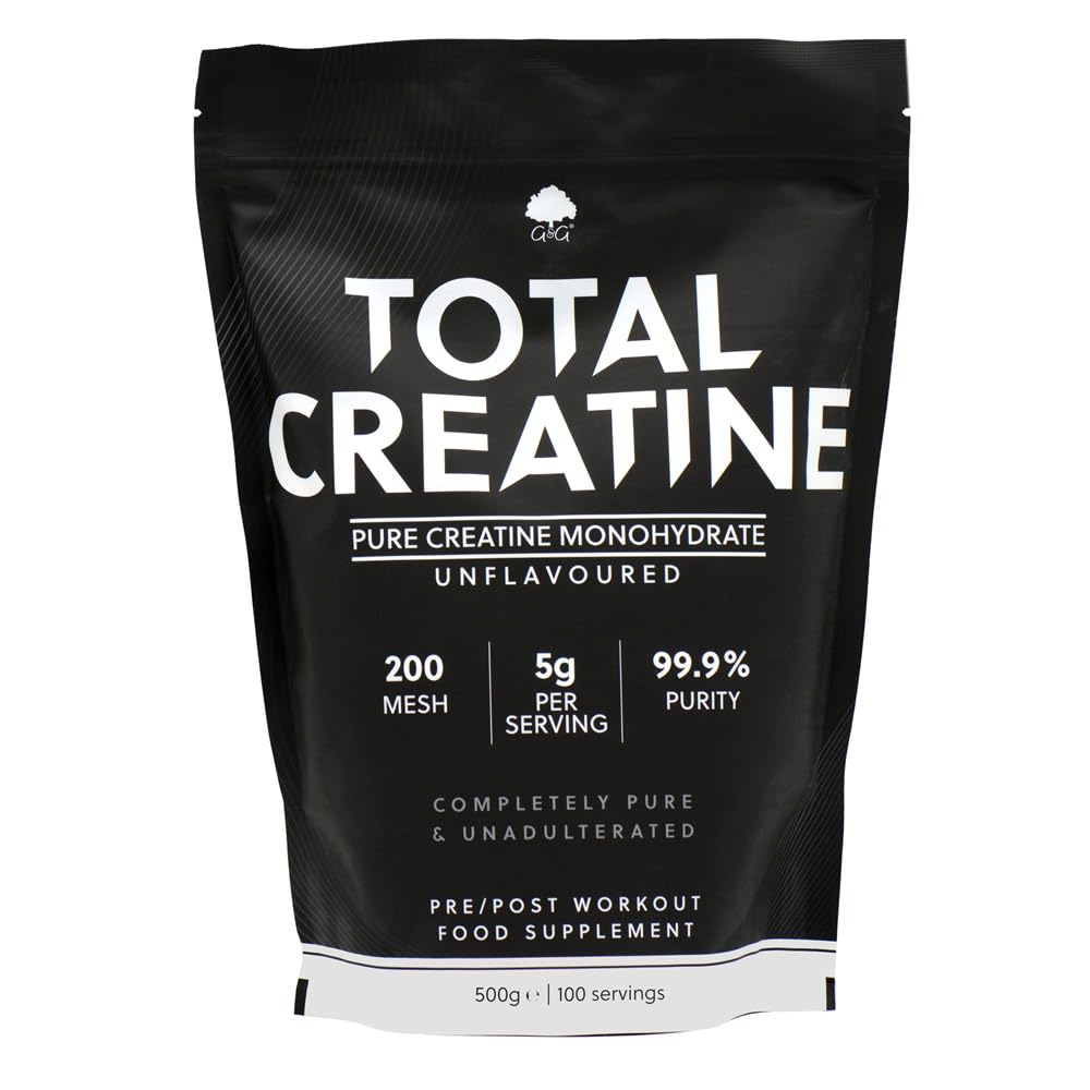 Total Creatine - 500g Creatine Monohydrate Powder (200 mesh) - Unflavoured Supplement by G&G Vitamins
