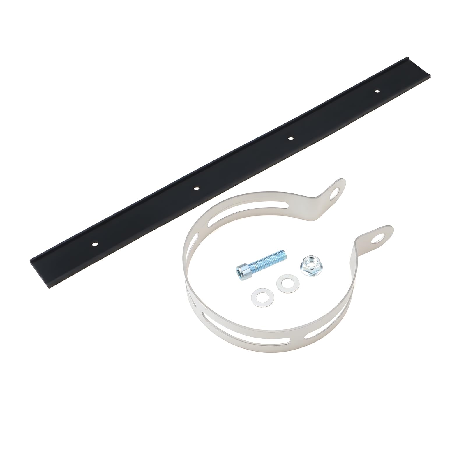 1Set Collier de Fixation pour Échappement Moto 100mm avec Bande Caoutchouc Boulon Écrou pour Monter Tubulure Ronde 86mm