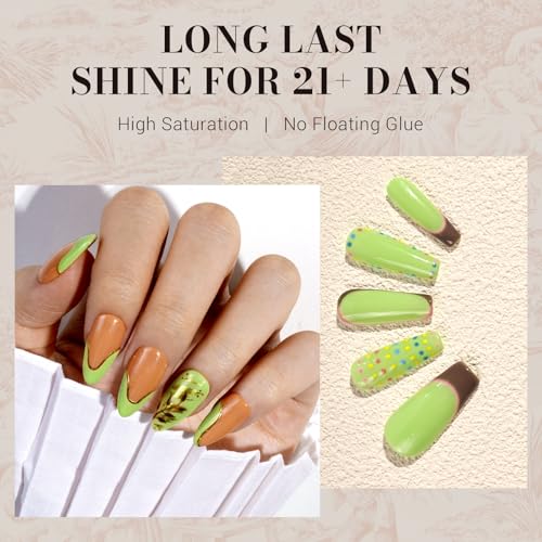 Image of MelodySusie Light Green Gel Nail Polish,0.5fl oz Nails Soak Off UV LED Bright Apple Green Gel Polish Nail Art Manicure Salon DIY Nail Design Decoration at Home Gift for Women-1658