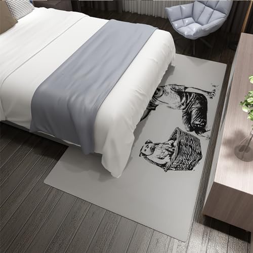 Tapis doux confortable style graffiti Banksy lavable grand format 120x240