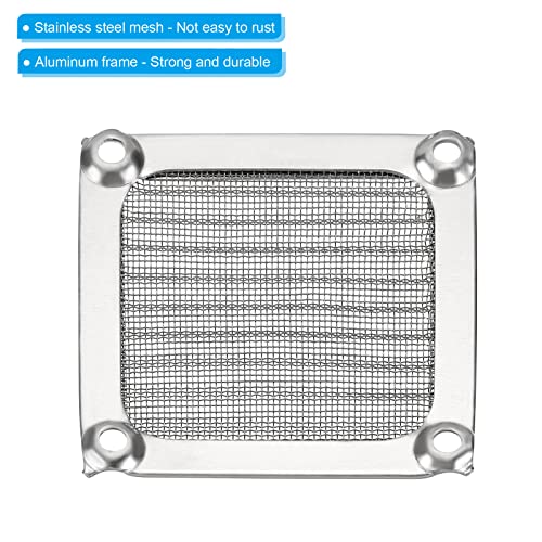 PATIKIL 60mm Fan Filter Grills with Screws, 2 Pack Aluminum Frame Stainless Steel Mesh Dustproof Cover for Computer Case Silver - Image 4