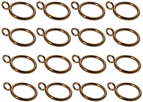 MroMax Curtain Rings Metal 28mm Inner Dia Drapery Ring for Curtain Rods Gold Tone 24 Pcs