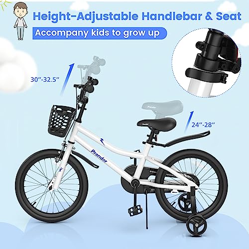 Image of BABY JOY Kids Bike, 12 14 16 18 Inch Boys Girls Bike for 3-8 Years w /Training Wheels, 20 Inch Children Bicycle for 8+ Teens w /Kickstand, Handbrake, Coaster Brake & Removable Basket, Sporty Bicycle