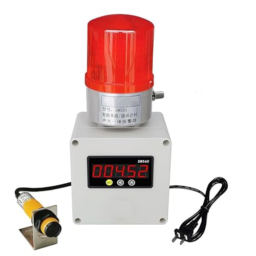 Saladulce Industrial Cycle Timing Siren Alarm Single Sound and Light Alarm Siren 105dB Siren Alarm with Timer (Induction Switch 11.8 in)