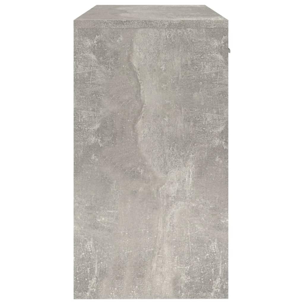 Schreibtisch Betongrau 100x40x73 cm mit Stauraum Holzwerkstoff Büroarbeitsplatz Computertisch mit Schublade und Schrank für Homeoffice und Arbeitszimmer