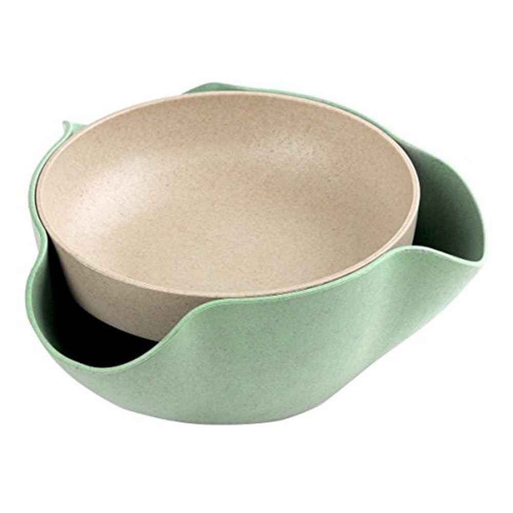 AJMDGW Double Dish Pistachios Bowl, Snack Serving Bowl for Peanuts Pistachios Cherries Edamame Fruits Candy