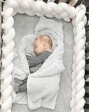 Crib Rail Cover Yarn Baby Bedding Bumper Rail Guards Covers Matress Chunky Cotton Yarn for Making The Lining for a Play Pin Super Saver Jumbo Giant Bulky Yarn (White)