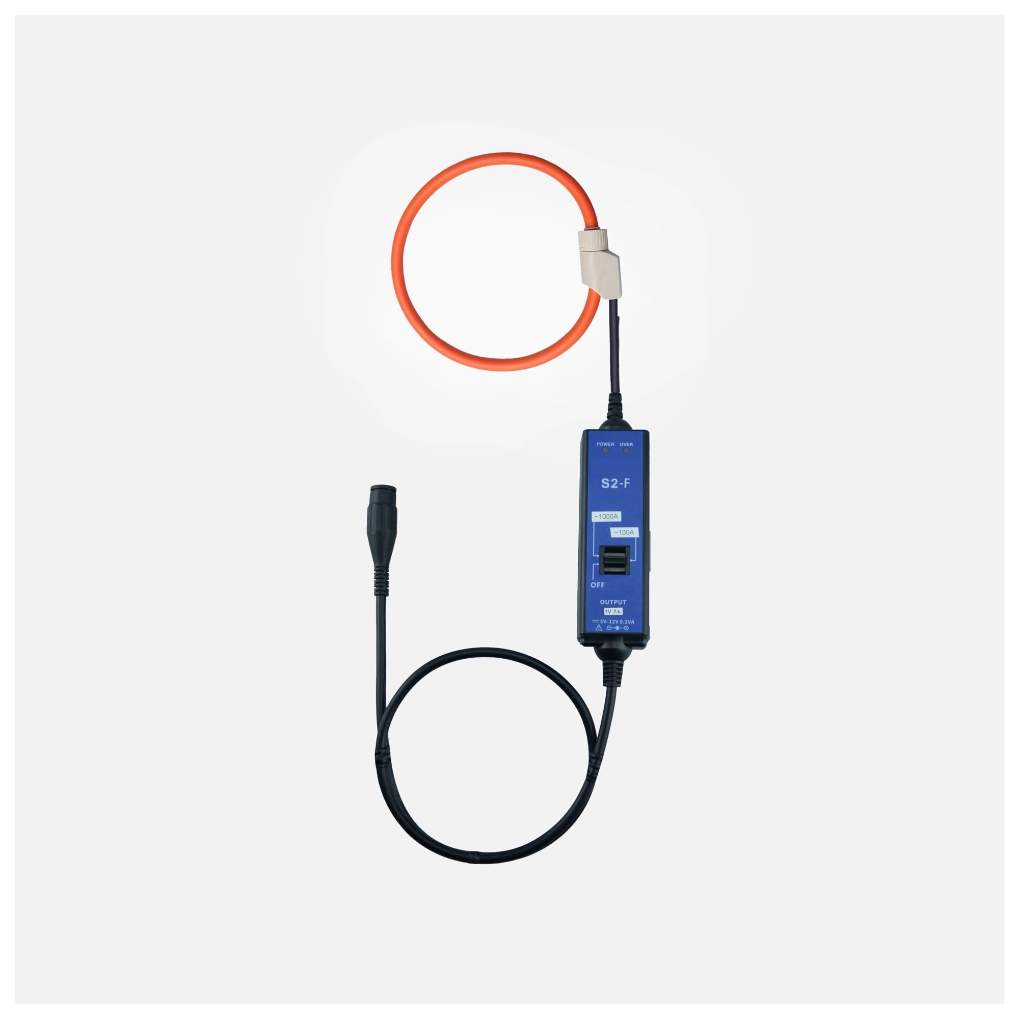 Netzfrequenz-Einphasen-Integrator S2.1 Rogowski-Spulen-Stromwandler, batteriebetrieben mit Oszilloskop