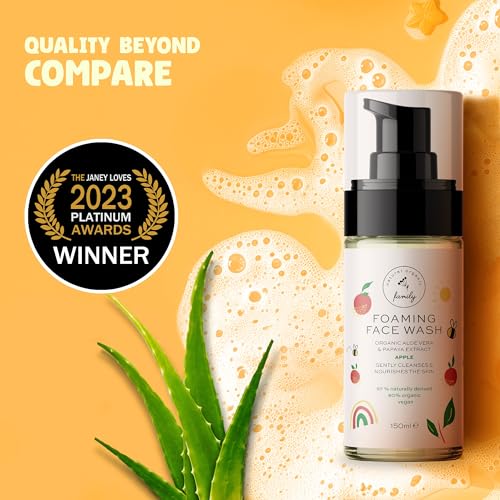 Image of Kids Organic Foaming Face Wash - Natural Skincare for Teen Girls 10-12 - Hydrating Exfoliating & Non Toxic Moisturizer Soap for Tweens & Preteens