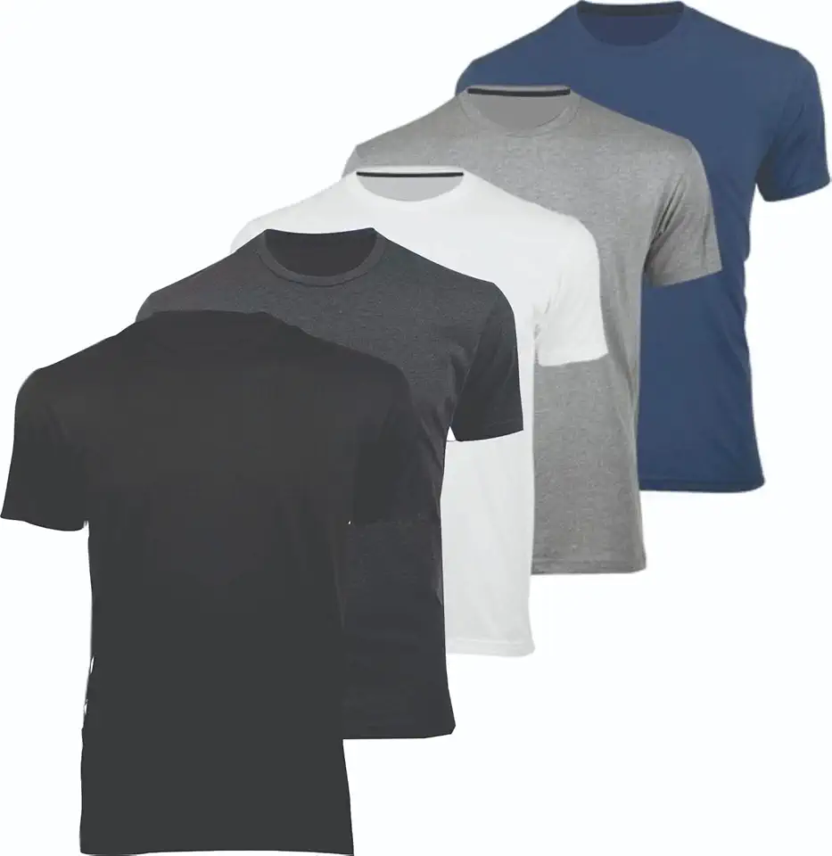 Kit 5 Camisetas Masculinas Algodão Premium Básicas Lisas