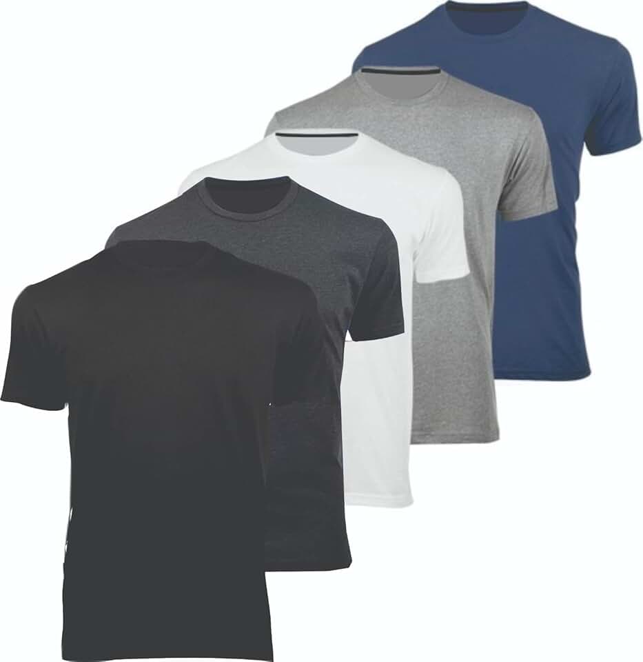 Kit 5 Camisetas Masculinas Algodão Premium Básicas Lisas