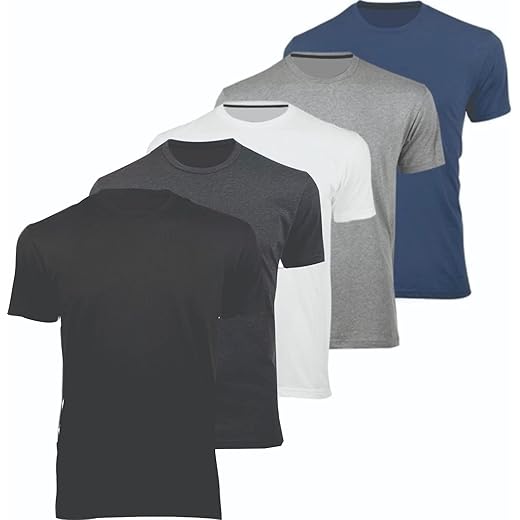 Kit 5 Camisetas Masculinas Algodão Premium Básicas Lisas