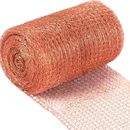 Amrocky Fine Pure Copper Mesh Roll 40Ft/12M Copper Mesh Slug Repellent UK Copper Wire Mesh Roll for Mouse Hole Filler Rat Snail Slug Repellent Garden Indoors & Outdoors Pest Control