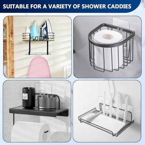 Image of FGSAEOR 14 Pack Shower Caddy Adhesive Replacement, Waterproof Strong Hooks for Shower Caddy, No Drilling Bathroom Storage Shelves, Soap Holder, and Kitchen Racks