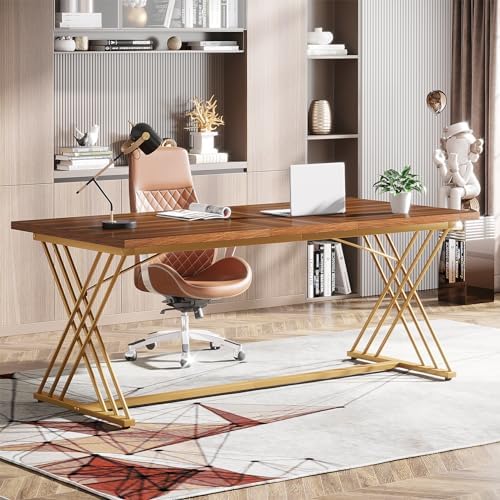 Tribesigns 160 cm x 80 cm Large Computer Desk, Modern Wood Home Office ...