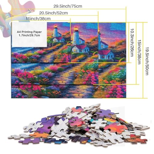 Puzzle de 1000 piezas de faro costero para relajación en el hogar y decoración 5