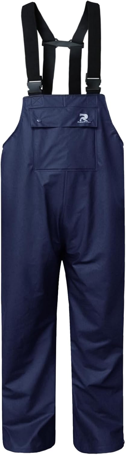 RainRider Workwear Bib Rain Pants for Men Women Heavy Duty Trousers Waterproof Work Pants Fishing Overalls