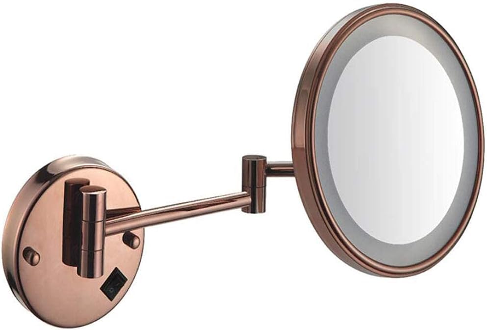 Miroir de salle de bain rond lumineux pour un rasage et maquillage précis dans la chambre