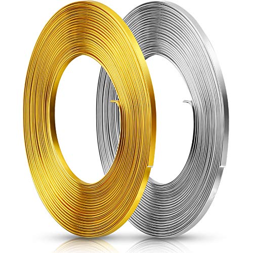 Fil d'artisanat de bijoux flexible et malléable 3mm en aluminium plat 2 couleurs