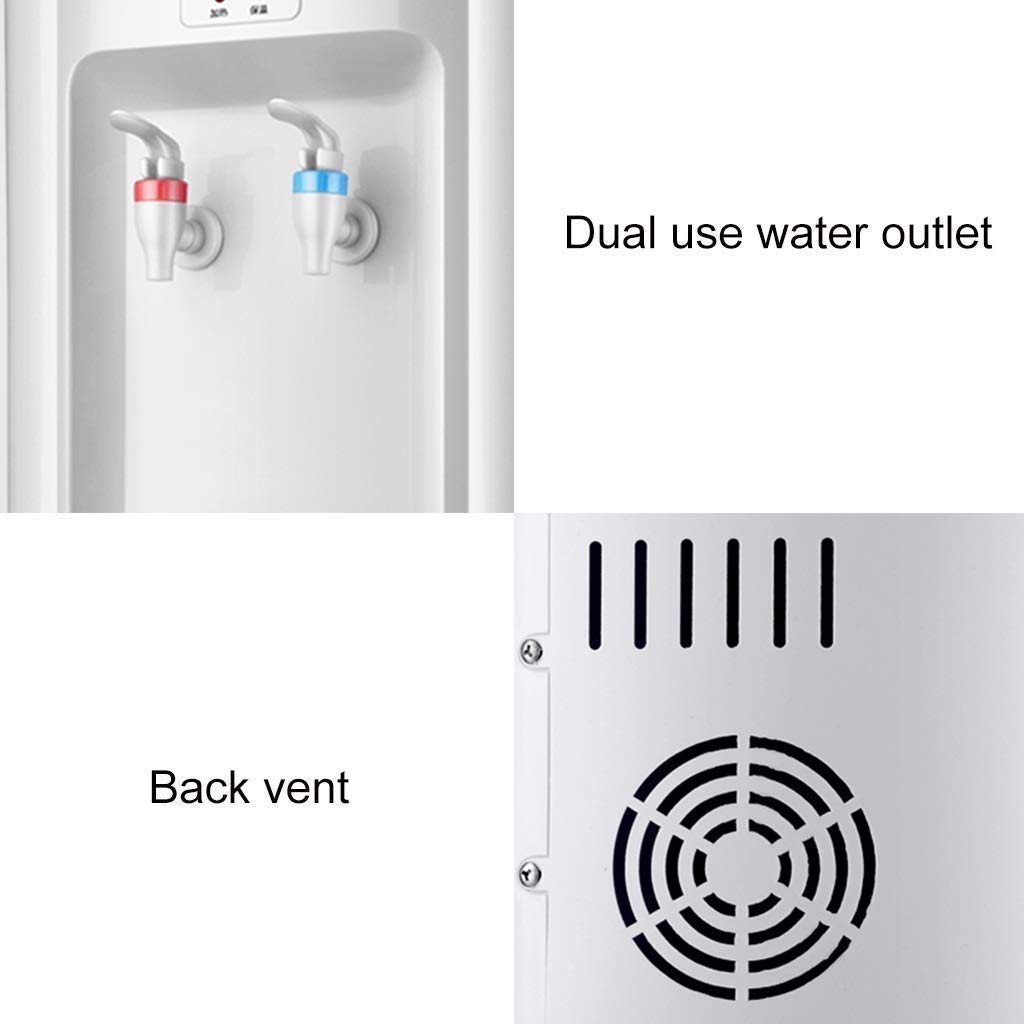 HMTE Encimera de dispensador de Agua pequeña Blanca, Mini dispensadores de Agua fría y Caliente de Carga Superior silenciosos, dispensador de Enfriador de Agua para el hogar energía