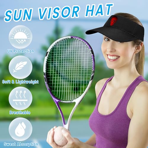 Image of Visors Hat for Women Sun Hat for Men Empty Top Black Running Visors Comfortable UV Protection Sun Visor for Travel Cycling
