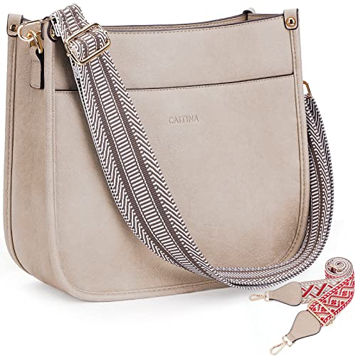 Image of Crossbody Bag Women Vegan Leather Hobo Handbag Trendy Crossbody Shoulder Bag Purses For Women with 2 Adjustable Strap