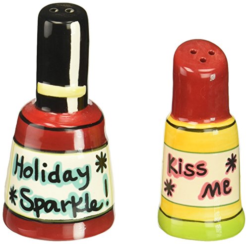 Appletree Design Nail Polish and Lipstick Salt and Pepper Set, 3-Inch