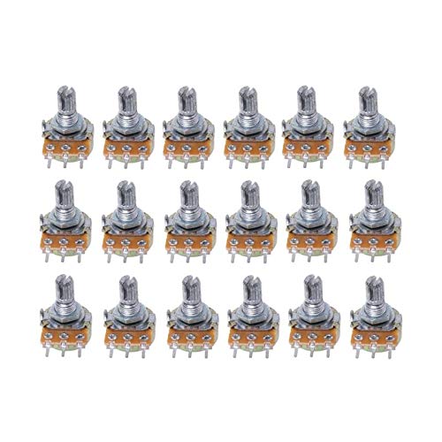 18Pcs 9 Values Single Potentiometer Assortment Kits B500K-5K with Nut and Washe Oct18