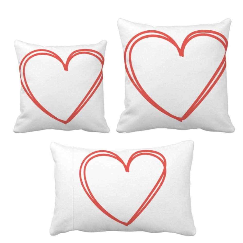 Coussin en forme de cœur double lignes cadeau Saint-Valentin idéal