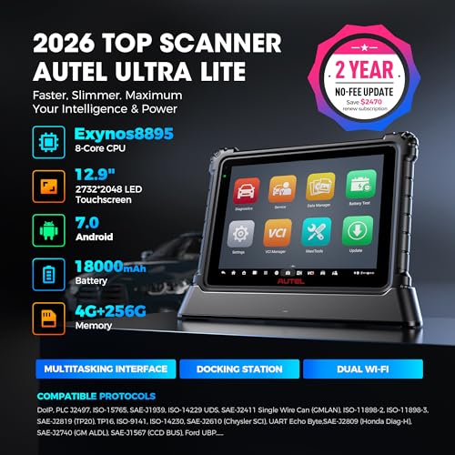 Autel MaxiCOM Ultra Lite Scanner: 2026 Intelligent Tool as MaxiSys Ultra S2, Up of MS909 MS919 Elite II Pro, 2 Years Free Update, Motor TruSpeed, Topology 2.0, 40+ Service, 3000+ Active Test, FCA SGW - Image 7